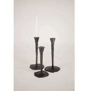 Porte-bougie en aluminium de style unique, forme originale, texture embossée, plaqué or, pour la décoration et l'éclairage de la maison - Product Image 1