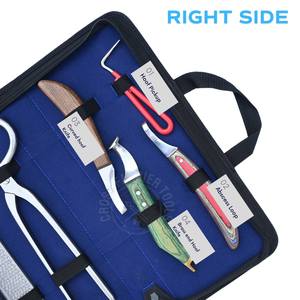 Kit d'outils de ferrage vétérinaire pour sabots, détecteur de douleur, testeur de sabots, couteau à sabots à embout en laiton, outil de mise en forme détaillée des sabots, boucle et pique pour abcess - Product Image 3