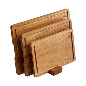 High-quality 3-<b>piece</b> Thick Wooden Chopping Board with Unique Design and <b>Wood</b> Grain Surface - Product Image 2