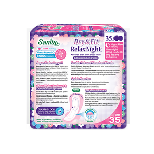 Compresa sanitaria de algodón de bambú superabsorbente OEM 35cm ala nocturna desechable 8 Uds paquete seco cómodo Excel relajante noche - Product Image 2