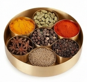 Boîte de rangement à épices ronde en métal de qualité supérieure avec 6 compartiments et couvercle décoratif pour la cuisine - Product Image 6