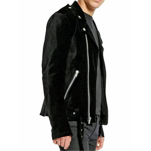 Gothic High-Quality Handmade Moto Black Velvet <b>Jacket</b> Motorcycle Asymmetric <b>Zip</b> <b>Up</b> <b>Jackets</b> Men's - Product Image 2