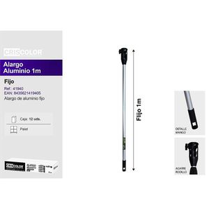 Rodillo de Pintura Fijo de Aluminio de 1M para Plataformas de Trabajo - Product Image 1
