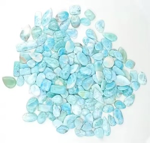 Pierres précieuses naturelles de Larimar de qualité AAA, cabochons bleu océan, pierres polies en vrac, formes et tailles variées, vente en gros pour la fabrication de bijoux - Product Image 4