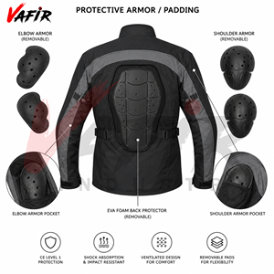 Vêtements de sport haut de gamme imperméables, respirants, coupe-vent, veste de moto avec impression réfléchissante, 5 protections |   Hiver - Product Image 4