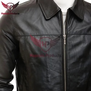 <b>Mens</b> Real Black Leather <b>Jacket</b> Slim Fit Casual Cowhide Classic Coat Shirt Collar Custom Classic Fashion Outerwear Winter New - Product Image 3