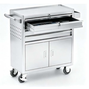 Heavy Duty OEM Auto Repair Tool Cart Iron 4 Drawers Keyed <b>Lock</b> 300kg Load Capacity Thickened Back Net Side Rack Mobile Handcart - Product Image 1