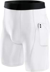 <b>Men</b> Compression <b>Shorts</b> with Phone Pockets, High Stretch Spandex Performance Tights for Fitness Training Yoga <b>Running</b> UPF 50+ - Product Image 6