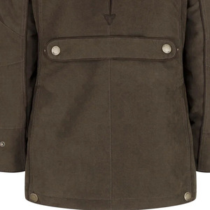 Veste à capuche unisexe Shero en néoprène vert olive, résistante à l'eau, pour l'hiver et les activités de plein air, avec fermeture à boutons et poches - Product Image 4