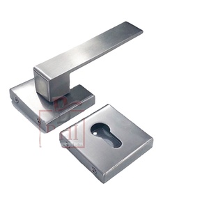 Poignée de porte avec trou de serrure sur rosace 125x60x60mm Verre Laiton Acier Inoxydable Zinc Pull & Lock Poignée de fenêtre - Product Image 3