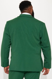 Costume d'affaires sur mesure de haute qualité pour homme grande taille, simple boutonnage, col à revers, en tissu peigné, longueur standard - Product Image 3