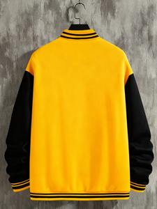 Blouson universitaire tendance pour homme, style streetwear, avec patchs en chenille brodés, en mélange de laine polaire épaisse, chaude et anti-boulochage - Product Image 6