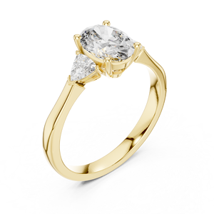 Anillo de Diamante Cultivado en Laboratorio con Corte Ovalado, Oro Sólido de 14K/18K, Piedras Laterales Trillón, Certificado IGI, DEF VVS, Anillo de Boda Clásico, ODM - Product Image 3