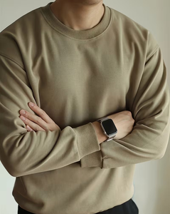 Men's Crew Neck Solid Color Knitted Pullover Regular Fit Casual Sweatshirt Breathable Autumn Wear - Product Image 4