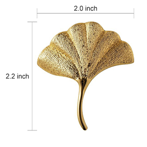 Vintage Metal Ginkgo Leaf Knobs Cabinet Drawer and Dresser <b>Hardware</b> Pulls Brushed Brass Knobs Retro Brass Style Knobs - Product Image 2