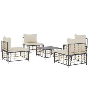 Ensemble de salon de jardin anthracite beige de 5 pièces pour l'amusement en plein air - Product Image 3