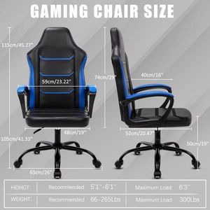 Video Gaming Computer Chair with Adjustable Height Swivel PU Leather Executive Wheels Desks Office Chair with Arms - Product Image 2