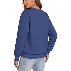 Sudadera de Mujer con Forro de Sherpa, Cuello Redondo, Informal, Cálida para Invierno, Suave, Cómoda, Holgada, para Uso Diario - Product Image 3