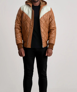 Hot Selling Unisex <b>Winter</b> <b>Leather</b> <b>Jacket</b> Puffer Windproof Stand Collar Front Logo New Fashion - Product Image 3