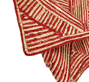 Handmade Braided 100% Organic Jute Eco-Friendly Bohemian Geometric Pattern <b>Rug</b> in Natural Beige Brown <b>White</b> Colors - Product Image 4