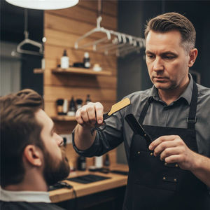 Superior Quality Professional Ring Barber <b>Razor</b> Beard Hair Cutting Stainless Steel <b>Single</b> <b>Blade</b> Lightweight Barbershop Use - Product Image 5