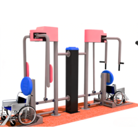 Equipo de Ejercicio de Doble Asiento para Exteriores, con Acero Resistente y Materiales Antideslizantes para Ejercicios de Extremidades Superiores.