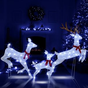 3 Piece LED <b>Lighted</b> Reindeer Family Set for <b>Outdoor</b> <b>Christmas</b> Decor Waterproof <b>Battery</b> or AC Powered - Product Image 2