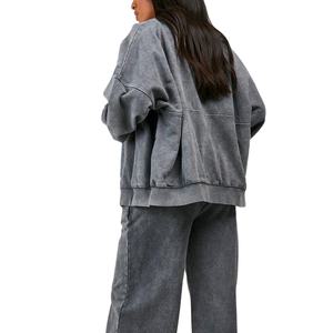 Acid Wash Women's <b>Winter</b> <b>tracksuit</b> Customized Multi-Color Plus Size Hooded Collar with Logo High Quality Latest Design 2026 - Product Image 6