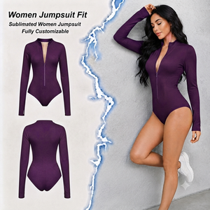 Combinaison longue à manches longues pour femme, taille haute, col en V, couleur unie, en Spandex et Polyester, effet ventre plat, style streetwear - Product Image 1