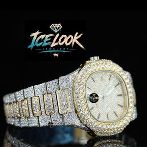 นาฬิกาข้อมือกลไกสุดหรู ดีไซน์ Ice Look ขอบหน้าปัดคริสตัลแซฟไฟร์ โทนสีทอง เรืองแสง พร้อมฟังก์ชั่นสำรองพลังงาน สายรัดข้อมือรักษ์โลก เหมาะสำหรับสตรีทแวร์ - Product Image 2