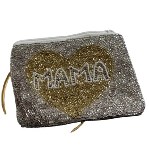 Monedero Personalizable con Logotipo, Estilo Romántico, con Cuentas, para Mujer, con Cierre de Cremallera y Diseño Bordado - Product Image 1
