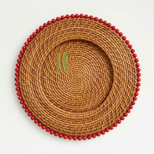 New Arrival Hot Trend Rattan Charger <b>Plates</b> Boho Rattan Placemat OEM Hot Sale Placemat Wicker Charger <b>Plate</b> Rattan 2026 - Product Image 2