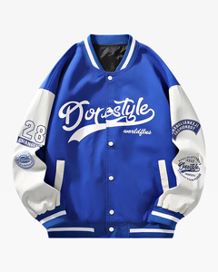 แจ็คเก็ตเบสบอลสไตล์ฮิปฮอปขายส่งจากโรงงานสำหรับผู้ชายและผู้หญิง ปักลายตามสั่ง ผลิตจากผ้าขนสัตว์และผ้าฝ้าย รับผลิตแบบ OEM แจ็คเก็ต Letterman - Product Image 1