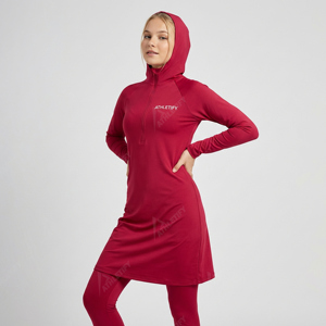 Ensemble de maillot de bain Burkini et leggings respirants à manches longues pour femmes, coupe confortable, plage, piscine, exercice, UPF50+ - Product Image 1