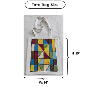 Premium Kashmiri Silk Hand Embroidered Canvas Tote <b>Bag</b> 14x16 Inch Geometric Design Eco-Friendly Casual <b>Travel</b> Office Grocery Use - Product Image 6