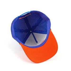 Wholesale OEM Classic Perforated <b>Hat</b> Two Tone Color Custom Embroidery Logo on Front Side Back With Rope Baseball Cap <b>Waterproof</b> - Product Image 5
