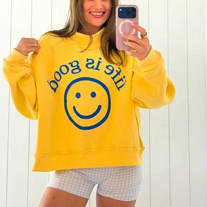 Sweat-shirt à col montant Lolly Gag Factory en molleton de coton, 2 pièces, pour femme et unisexe, avec broderie lettre en chenille, vente en gros hiver - Product Image 3