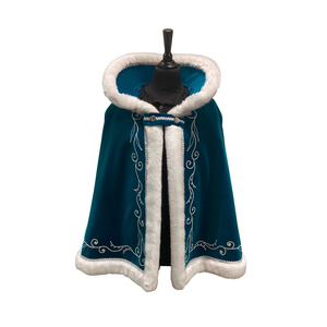 Festival Wear Carnival Cape White <b>Fur</b> Trim And Silver Embroidery Costume Cape Dress Up Cape - Product Image 1