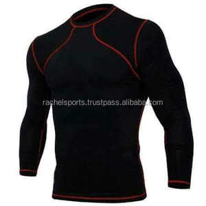 Compresión de secado rápido para hombre, manga larga, supersuave, 100% poliéster, protección contra erupciones, impresión por sublimación personalizada para entrenamiento de MMA - Product Image 1