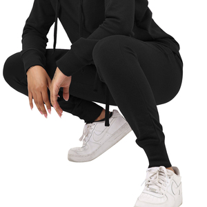 Mid Waist Streetwear Loose Fit Full Length <b>Women</b> <b>Joggers</b> Casual Full Length Regular Fit Solid Color <b>Women</b> Black Fleece <b>Joggers</b> - Product Image 5