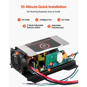 Convertidor de Energía para RV Serie Parallax 7145/7155 D0100XFP3EV 55 Amp DC, Ensamblaje de Placa Principal, Carga Inteligente Multietapa para Litio - Product Image 6