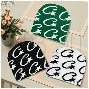 Bonnet tricoté unisexe décontracté en laine chaude pour l'hiver, style hip-hop, tendance, pour l'extérieur, avec impression de lettres, prix de gros - Product Image 6