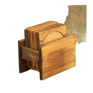 Posavasos de té de madera de alta demanda con soporte de madera Forma cuadrada Almohadillas de bebidas de madera de acacia Fiesta DE BODA Decoración del hogar - Product Image 1