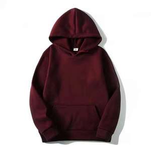 <b>Men's</b> Oversized Pullover <b>Hoodie</b> <b>Burgundy</b> Fleece Sweatshirt Casual Streetwear Hooded Sweatshirt Long Sleeve Fashion Winter Top - Product Image 1