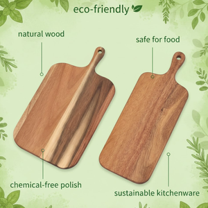 Tabla de cortar de madera multiusos con asa |   Tabla de servir para cocina, para queso, charcutería, pan, frutas, aperitivos y preparación de alimentos - Product Image 6