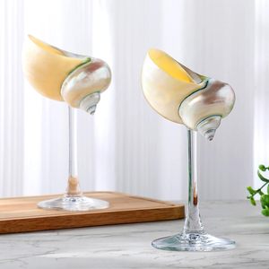 Verres à vin et à martini de luxe réutilisables et écologiques, bleu ciel, design coquillage, faits à la main, populaires 2026, pour mariage et demoiselles d'honneur - Product Image 1