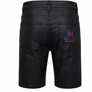 Mens <b>Black</b> Urban Leather Cargo Hip Hop Street Fashion Premium Design Maluza Industries Shorts - Product Image 3