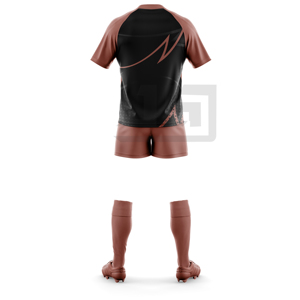 ชุดยูนิฟอร์มสโมสรรักบี้แบบสั่งทำ เสื้อเจอร์ซีย์แบบซับลิเมชั่น กางเกงขาสั้น ระบายอากาศได้ดี น้ำหนักเบา กันลม ชุดกีฬาประสิทธิภาพสูง ปักลาย 3 มิติ - Product Image 3