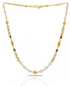 Collar Largo Tradicional Chapado en Oro con Perlas y Esmalte Verde, con Cuentas de Diseño para Mujer, Ideal para Bodas y Fiestas - Product Image 2