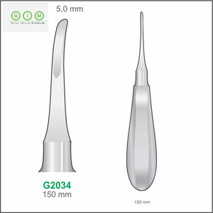 Élévateur dentaire à pointe droite 2,0 mm en acier inoxydable 420, manche creux 140 mm, autoclavable, réutilisable, pour extraction dentaire chirurgicale - Product Image 5